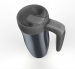 Gourde & mug noire en acier inoxydable 0.47 L - verroullage anti-débordement -