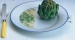 Lot de 4 cale assiettes en porcelaine décor vert Asperges & Artichaud