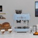 Machine à café combinée avec expresso broyeur Vintage Années 50 Bleu Azur