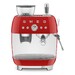 Machine à café combinée avec expresso broyeur Vintage Années 50 Rouge