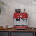 Machine à café combinée avec expresso broyeur Vintage Années 50 Rouge