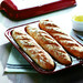 Moule 3 baguettes en céramique 39 x 24 cm rouge Grand Cru