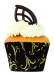 Moule Cupcake papier 'Arabesque' noir et doré ø7.5xht3.5 cm par 45