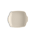 Plat carré Ultime en céramique 28x24 cm Blanc Argile