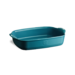Plat moyen rectangulaire Ultime en céramique 36,5x23,5 cm Bleu Feu Doux