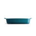 Plat moyen rectangulaire Ultime en céramique 36,5x23,5 cm Bleu Feu Doux