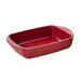 Plat rectangulaire en verre 0,8L effet céramique avec couvercle en verre et silicone - Grenat