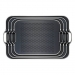 Plateau black/Silver Picots 'Rubber Grip' petit modèle 40x30 cm