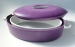 Porte plat isotherme ovale 3 L aubergine avec son plat en porcelaine blanche