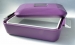 Porte plat isotherme rectangulaire 2.8 L aubergine et son plat en porcelaine bla