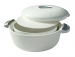 Porte plat isotherme rond 2.3 L blanc avec son plat blanc à couvercle hermetique
