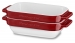 Set de 2 mini plats, 20 x 11,5 x 5cm rouge