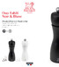 Set de 2 moulins à sel et à poivre manuels Tahiti Noir et Blanc 15 cm
