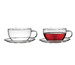Set de 2 tasses 25 cl & soucoupes à thé transparentes