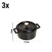 Set de 3 cocottes Noir 14 cm (exclusivité CHR boite carton)