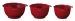 Set de 3 culs de poule en plastique rouge