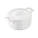 Set de 4 bc couvercle cocotte ovale 25cl blanc