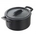 Set de 4 bc couvercle cocotte ovale 45cl noir effet fonte