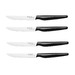 Set de 4 couteaux à steak en céramique 24 cm lame blanche/manche noir