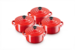 Set de 4 Mini-Cocottes 10 cm Cerise Métallics