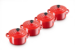 Set de 4 Mini-Cocottes 10 cm Cerise Métallics