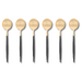 Set de 6 cuillères à moka/expresso Goa en acier inoxydable brossé Gold & manche