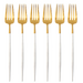 Set de 6 fourchettes de table Goa en acier inoxydable brossé Gold & manche blanc