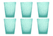 Set de 6 Verres à eau en plastique incassable 300 ml Turquoise