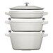 Set de trois pièces en fonte classique Truffe blanche : Poêle + sauteuse + cocotte