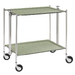 Table roulante pliante, desserte de cuisine 2 étages montants chromés plateaux stratifiés Secret - Vert Clair - Textable