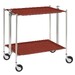 Table roulante pliante, desserte de cuisine 2 étages montants chromés plateaux stratifiés Lin - Bourgogne- Textable