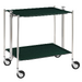 Table roulante pliante, desserte de cuisine 2 étages montants chromés plateaux stratifiés Secret - Emeraude - Textable