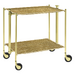 Table roulante pliante, desserte de cuisine 2 étages montants dorés plateaux acrylique Old Gold- Textable