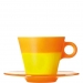 Tasse cappucino avec soucoupe en verre orange Ooh! Magico