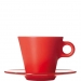 Tasse cappucino avec soucoupe en verre rouge Ooh! Magico