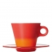 Tasse cappucino avec soucoupe en verre rouge Ooh! Magico
