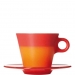 Tasse cappucino avec soucoupe en verre rouge Ooh! Magico
