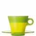 Tasse cappucino avec soucoupe en verre vert claire Ooh! Magico