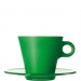 Tasse cappucino avec soucoupe en verre vert foncé Ooh! Magico