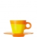 Tasse expresso avec soucoupe en verre orange Ooh! Magico