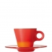 Tasse expresso avec soucoupe en verre rouge Ooh! Magico
