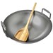 Wok pour gril en acier carbone et spatule en bambou