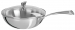 Wok Cristel 24 cm inox Multiply avec Couvercle bombé en verre Casteline brillant