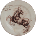 Assiette Mignardises 12.8 cm Cheval 4 LEONARD DE VINCI