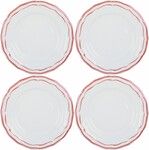 Coffret de 4 Assiettes Canapes FILET Corail