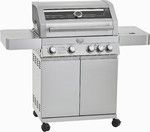 Barbecue a gaz 4 bruleurs 70 x 16 cm habillage inox