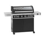 Barbecue a gaz 6 bruleurs 70 x 16 cm habillage noir Videro G6