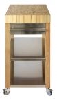 Billot de Cuisine Top Bois avec Etageres et Facade Inox 40 cm
