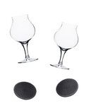 Boite de 2 verres a biere et 2 sous-verres PUISSANCE & MATIERE