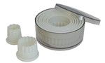 Boite de 9 decoupoirs canneles ronds plastique de 2 a 10 cm